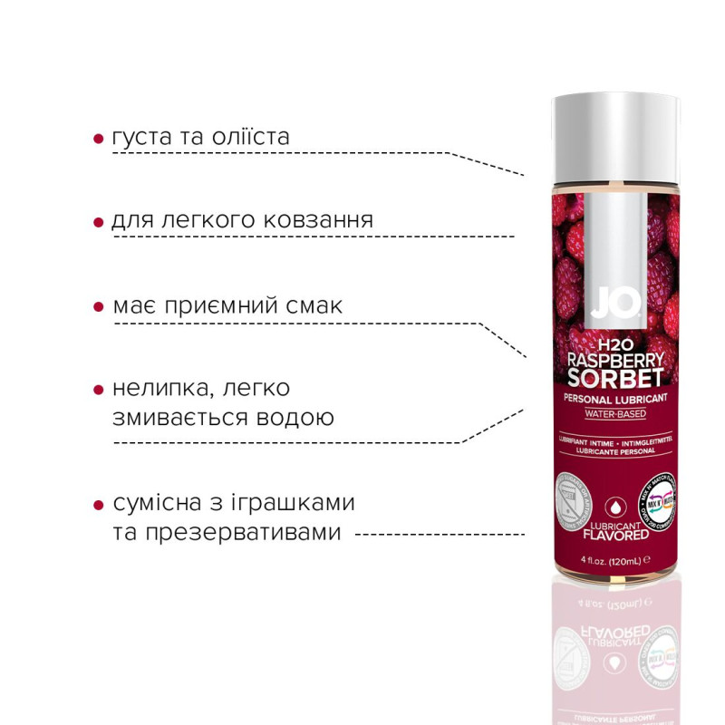 Лубрикант на водній основі System JO H2O RASPBERRY SORBET 120 мл