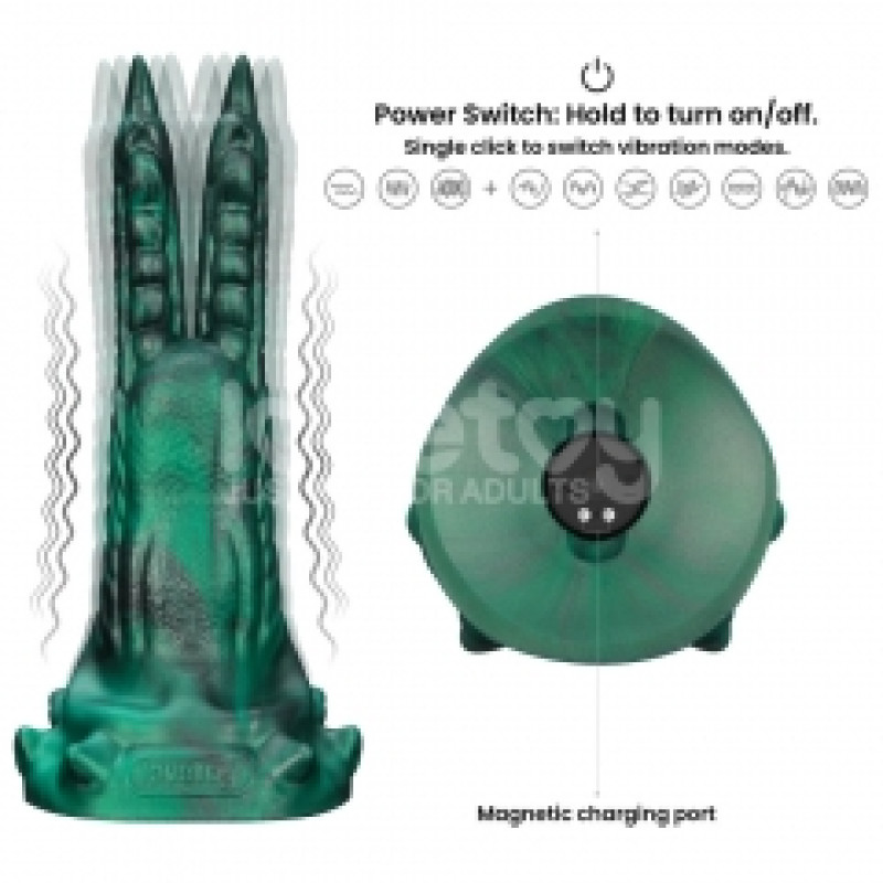 Вібростимулятор LoveToy DoubleLoveToyClaw Vibrating Silicone Dildo Savage Charm