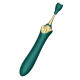 Мультифункциональный вибратор Zalo — Bess 2 Turquoise Green, 4 насадки, подогрев.