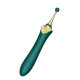 Мультифункциональный вибратор Zalo — Bess 2 Turquoise Green, 4 насадки, подогрев.