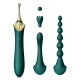 Мультифункциональный вибратор Zalo — Bess 2 Turquoise Green, 4 насадки, подогрев.