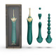 Мультифункциональный вибратор Zalo — Bess 2 Turquoise Green, 4 насадки, подогрев.