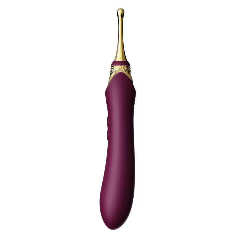 Мультифункциональный вибратор Zalo — Bess 2 Velvet Purple, 4 насадки, подогрев