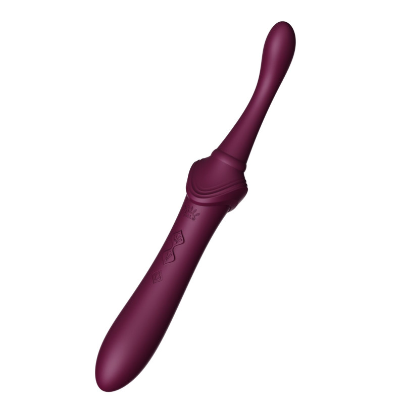 Мультифункциональный вибратор Zalo — Bess 2 Velvet Purple, 4 насадки, подогрев