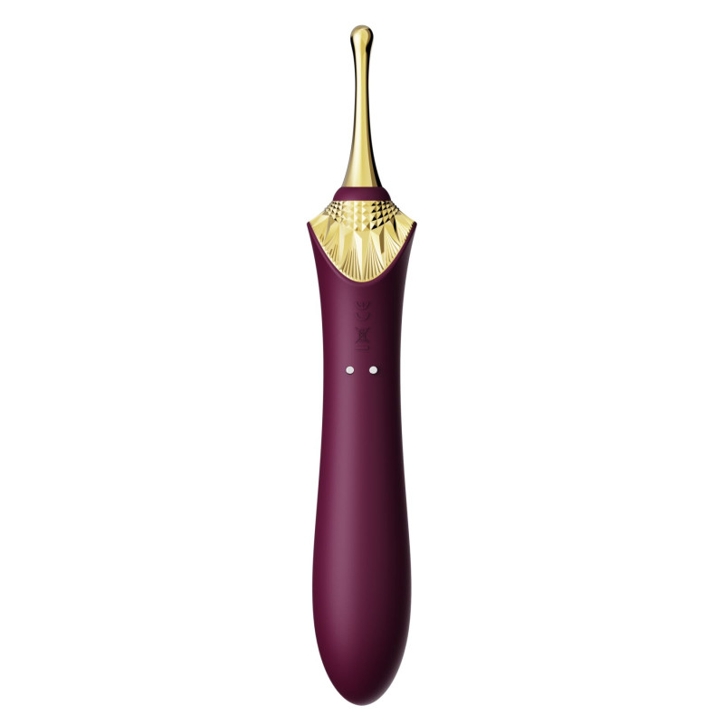 Мультифункциональный вибратор Zalo — Bess 2 Velvet Purple, 4 насадки, подогрев