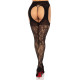 Чулки Leg Avenue Eyelet lace suspender hose Black One Size
