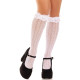 Гольфи ажурні Leg Avenue Sweetheart Ruffle Cuff Knee Highs, білі, малюнок-сердечка