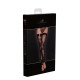 Чулки без мыска Noir Handmade F243 Tulle stockings with patterned flock embroidery, L
