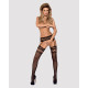 Чулки-стокинги с комбинированной сеткой Obsessive Garter stockings S214 черные S/M/L