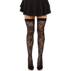 Панчохи Leg Avenue Wild rose net thigh highs One Size