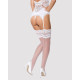 Панчохи під пояс із широким мереживом Obsessive 810-STO-2 stockings білі L/XL