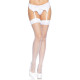 Панчохи-сітка зі швом Leg Avenue Backseam Thigh Highs White one size