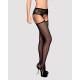 Сетчатые чулки-стокинги с кружевным поясом Obsessive Garter stockings S307 черные S/M/L