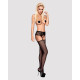 Сетчатые чулки-стокинги с кружевным поясом Obsessive Garter stockings S307 черные S/M/L