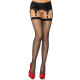 Панчохи-сітка зі швом Leg Avenue Fishnet thigh highs with bow декор: бантики, стрази Black One size