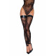 Чулки без мыска Noir Handmade F243 Tulle stockings with patterned flock embroidery, XL