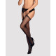Сетчатые чулки-стокинги со стрелкой Obsessive Garter stockings S314 черные S/M/L