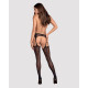 Сетчатые чулки-стокинги со стрелкой Obsessive Garter stockings S314 черные S/M/L