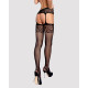 Сітчасті панчохи-стокінги з імітацією гартерів Obsessive Garter stockings чорні S500S/M/L