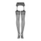 Сітчасті панчохи-стокінги з імітацією гартерів Obsessive Garter stockings чорні S500S/M/L