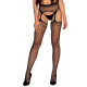 Панчохи-стокінги із сітки різного розміру Obsessive Garter stockingsS815 чорні S/M/L