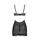 Эротический пеньюар Passion MARINA CHEMISE, S/M, black