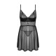 Эротический комплект Obsessive Chemeris babydoll & thong XL/2XL, пеньюар и стринги