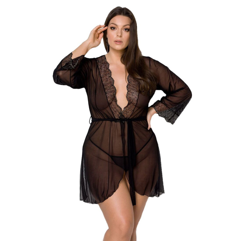 Пеньюар Passion Amberly PeignoirL black 6XL/7XL