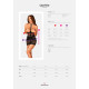 Полупрозрачная рубашка с открытой грудью Obsessive Lacrisia chemise черная XS/S