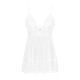 Пеньюар і трусики Obsessive Heavenlly babydoll & thong білі XL/2XL