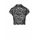 Топ Noir Handmade F303 Essence, M, black, кружевной, короткий рукав, воротник-стойка