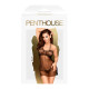 Приталена сорочка-сітка зі стрінгами Penthouse All Yours Чорна M/L