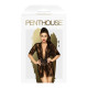 Комплект пеньюар з декором у вигляді троянд та стрінгами Penthouse Sweet Retreat Чорний XL