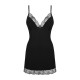Сорочка та трусики Obsessive Bella Rou chemise & thong чорні XS/S