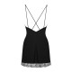Сорочка та трусики Obsessive Bella Rou chemise & thong чорні XS/S