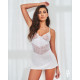 Пеньюар Obsessive Alissium chemise & thong, M/L, кружевной лиф, стринги в комплекте