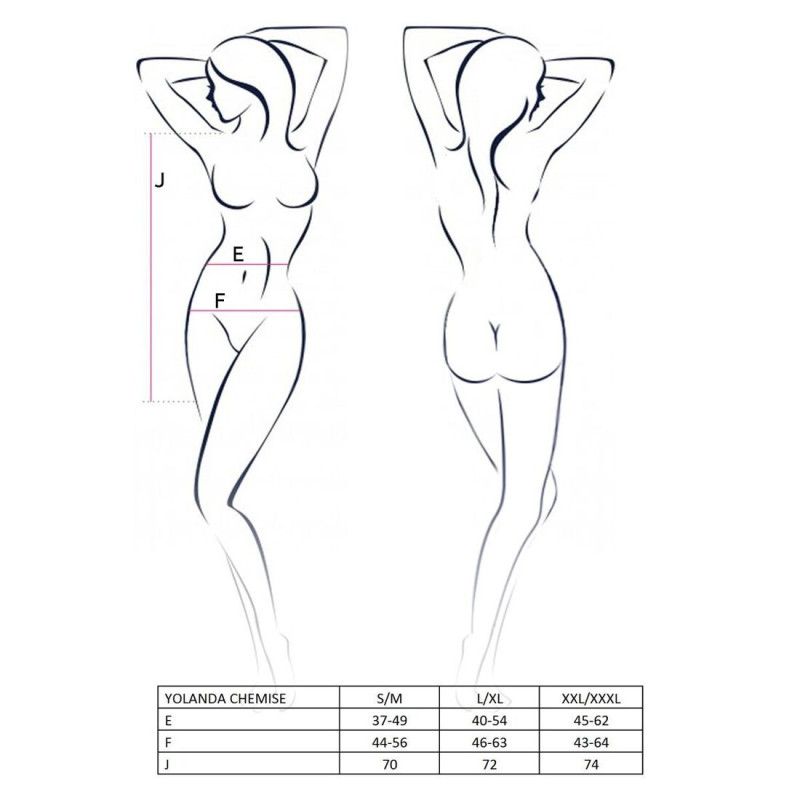 Пеньюар Passion Erotic Line YOLANDA CHEMISE S/M Черный