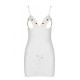 Сорочка з вирізами на грудях + стринги Passion LOVELIA CHEMISE white XXL/XXXL