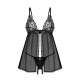 Сорочка беби-долл Obsessive Blomentis babydoll & thong, M/L, кружевной лиф, стринги в комплекте