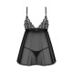 Сорочка беби-долл Obsessive Blomentis babydoll & thong, M/L, кружевной лиф, стринги в комплекте