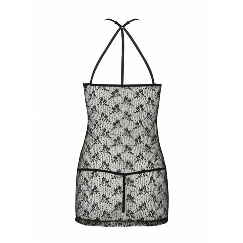 Полупрозрачная рубашка Passion AZALIA CHEMISE black S/M