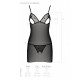 Рубашка с вырезами на груди + стринги Passion LOVELIA CHEMISE black S/M