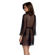Пеньюар Passion AMBERLY PEIGNOIR black, L/XL, пояс в комплекте