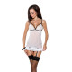 Рубашка прозрачная с пажами Passion ORIHIME CHEMISE white S/M