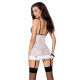 Рубашка прозрачная с пажами Passion ORIHIME CHEMISE white S/M