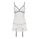 Рубашка прозрачная с пажами Passion ORIHIME CHEMISE white S/M
