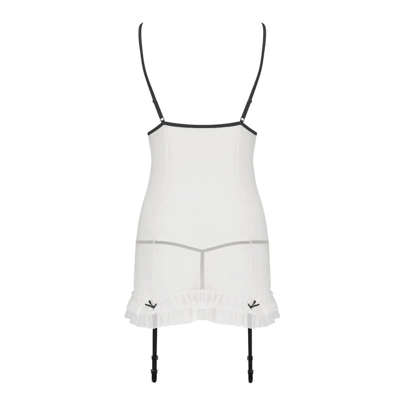 Рубашка прозрачная с пажами Passion ORIHIME CHEMISE white S/M