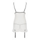 Рубашка прозрачная с пажами Passion ORIHIME CHEMISE white S/M