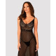 Длинная полупрозрачная рубашка Obsessive Estiqua chemise черная XS/S