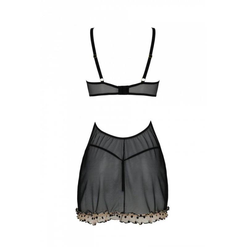 Эротический пеньюар Passion MARINA CHEMISE, L/XL, beige